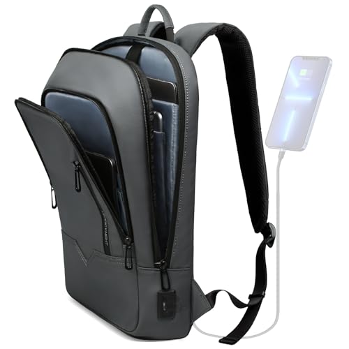 hk Backpack for Men Business Slim Laptop Bag | Anti Theft Travel Backpacks 15.6 Inch Laptop Water Resistant Computer Bag for Work Office College, Dark Grey - color: Dark Grey, size: 15.6 Inch