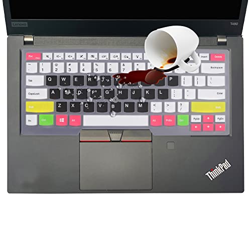 Keyboard Cover for Lenovo ThinkPad E470(c) E475 E480 E485 E490 E495 E14 14" |Thinkpad T14(s) T460(s) T470(s) T480(s) T490/S T495(S) L380 L390 L460 L470 L480 L490 L14 A475 A485 Keyboard Skin-CBLACK - color: CandyBlack