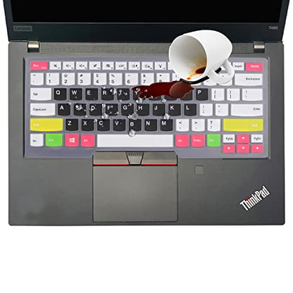 Keyboard Cover for Lenovo ThinkPad E470(c) E475 E480 E485 E490 E495 E14 14" |Thinkpad T14(s) T460(s) T470(s) T480(s) T490/S T495(S) L380 L390 L460 L470 L480 L490 L14 A475 A485 Keyboard Skin-CBLACK - color: CandyBlack