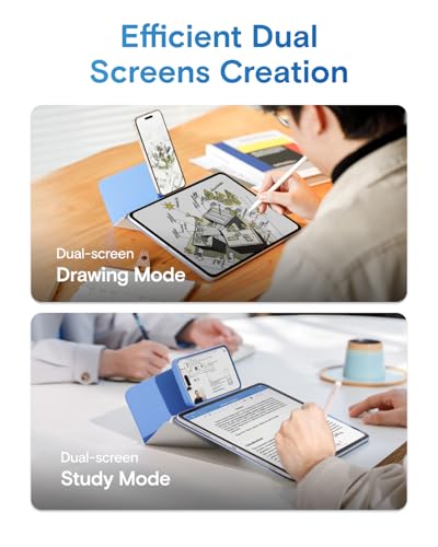 MOFT Dynamic Folio Tablet Stand for Desk Compatible with iPad (11th A16 2025 | 10th A14 2022), Slim Magnetic Tablet Holder Case with 20+ Viewing Angles, Cement x Sapphire - color: Cement x Sapphire, size: iPad (11th A16 2025 /10th A14 2022)