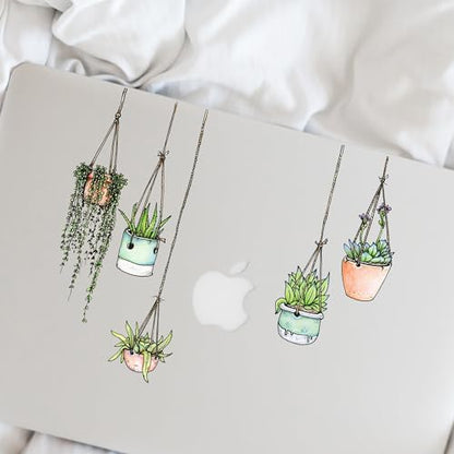 10 x Hanging Plant Laptop Stickers for Women | Cute Laptop Decals | Original Design Plant Stickers for Laptop | Easy Peel and Stick | Removable | Also Perfect for Water Bottles | Journals