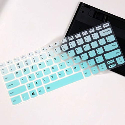 2Pack Keyboard Cover for Lenovo Yoga C740 C940 14" /Lenovo Yoga 6 13ARE05 13ALC6 /Yoga C930 930 920 13.9" /Yoga 720 720S 730 13.3" /Yoga 720 12.5" /Yoga 730 15.6"/Lenovo Flex 14 14" Keyboard Skin - color: MintGreen+Clear