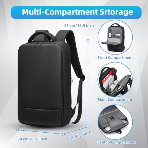 Slim Laptop Backpack for Men 15.6 inch Business Computer Backpack with Compartment Waterproof Anti-Theft Aesthetic Compact Bag for Travel Work College