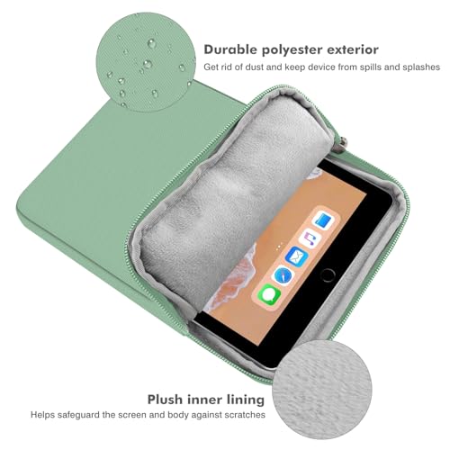 MoKo 9-11 Inch Tablet Sleeve Bag Padded Protetive Carrying Case | Fits New 11inch iPad Air M4, iPad A16 2025, iPad Pro 11 M4, Air 5/4/3, iPad 10/9/8th Gen, Tab S8/S9 11", Bodhi Green - color: Bodhi Green, size: 9-11 inch