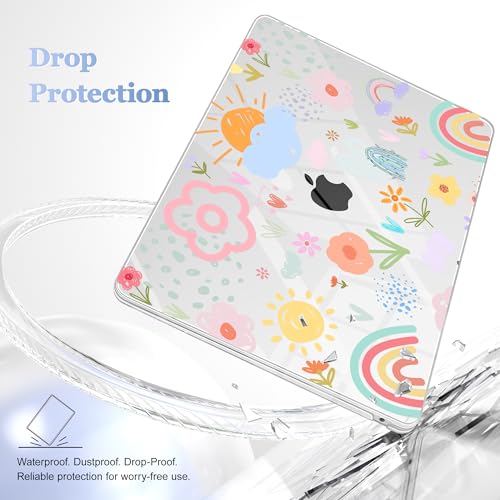 May Chen Compatible with MacBook Air 13 inch Case 2022 2021, 2020-2018 Release Model: M1 A2337 A2179 A1932, Plastic Hard Shell Case Cover for Mabook Air 13 inch with Retina Dispaly, Rainbows Flowers - color: Rainbows flowers