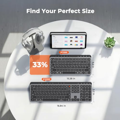MEETION Slim Bluetooth Keyboard, Compact Wireless Multi-Device Design | Rechargeable keyboard with low-profile keys and shortcuts, supports easy switching between PC, laptop, tablet and Mac devices - color: Black