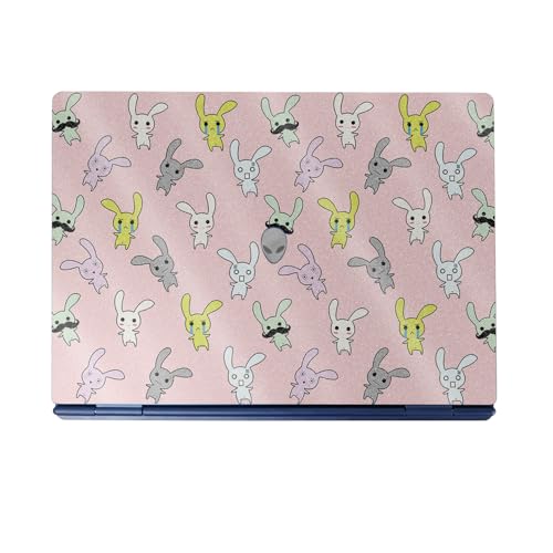 Glossy Glitter Laptop Skin Compatible with Alienware 16/16X Aurora (2025) - Bunny Bunches - Premium 3M Vinyl Protective Wrap Decal Cover - Easy to Apply | Crafted in The USA by MightySkins - color: Bunny Bunches, size: 16/16X Aurora (2025) Full Cover Skin