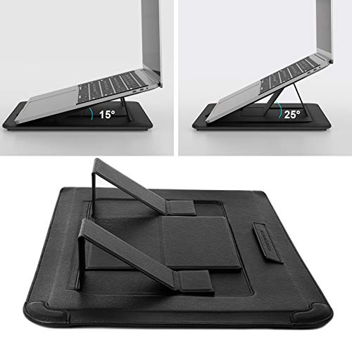 Nillkin Laptop Sleeve 13 inch (3-in-1), MacBook Sleeve with Adjustable Stand & Mouse Pad, 2 Stand Modes, 13 inch Laptop Case, Slim MacBook Accessories for Samsung/Surface/Chromebook/HP 12-14'', Black - color: Black
