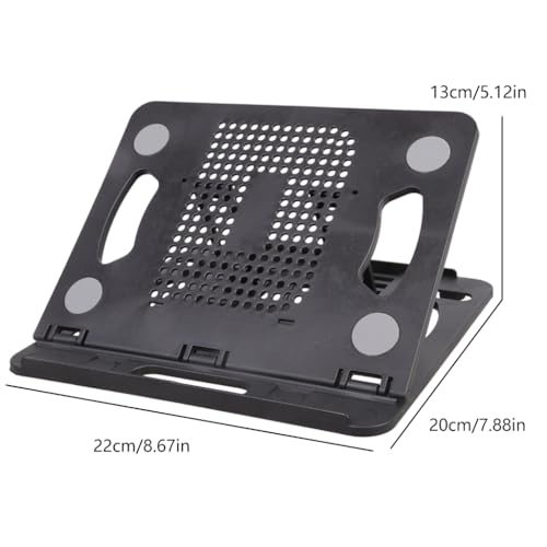 Laptop Stand for Desk Portable and Adjustable Laptop Rack 360 Degree Rotating - color: Black