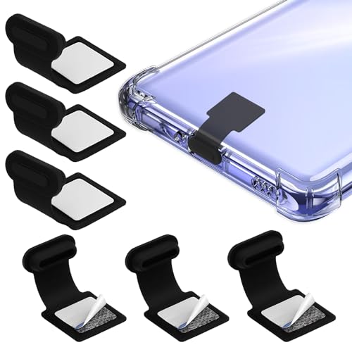 cobee Type C Port Dust Plugs, USB C Dust Cover Caps Phone Type-C Anti Dust Charging Port Plug Silicone Dust Protectors with Removable Adhesive Compatible with Laptop Smartphones(6pcs, Black) | Type-C Charging Port Plug Silicone Dust Protectors with Remova