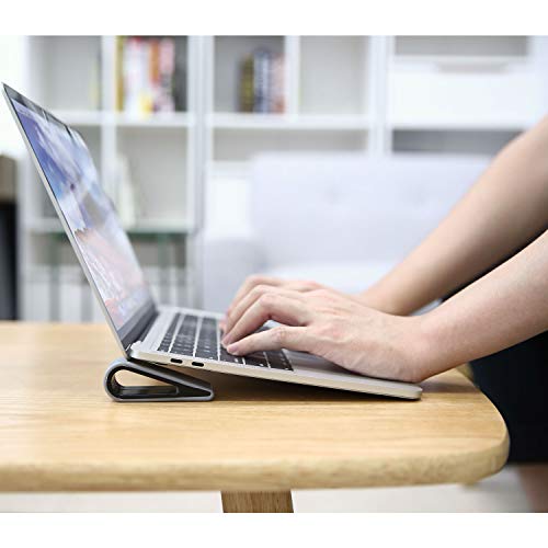 MoKo Universal Laptop/Computer Keyboard Stands,[4 Pack] Anti-Slip Silicone Tilting Wedge Riser Stable Kickstand,Ultra Compact Ventilated Tablet Stand Portable Elevation Feet for Notebook Keyboard-Gray | Anti-Slip Silicone, Stable Kickstand, Ventilated, Po