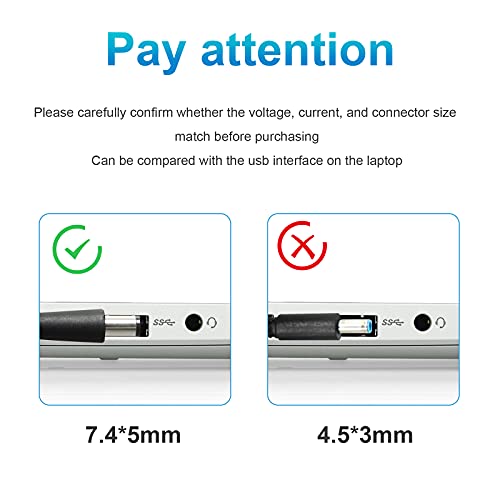 Laptop Charger AC Power Adapter for HP 608425-001 609939-001 18.5V 3.5A 65W