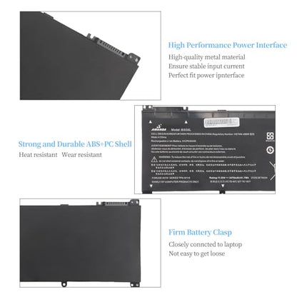 BI03XL 41.7 WH Laptop Battery Compatible with HP Pavilion X360 13-U M3-U 13-u000 M3-U001DX M3-U103DX 13-U100TU 13-U118TU Stream 14-AX 14-ax010wm 14-ax010nr ON03XL 0N03XL 844203-855 - size: 9.44*5.27*1.22 inch BI03XL