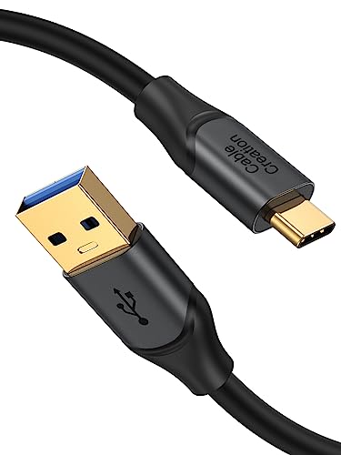CableCreation USB A to USB C Cable 3.3FT,USB-C to USB3.1 USB3.2 Gen2 10Gbps | USB-A to C Data Cord, Android Auto Cable 3A for Type-C External SSD MacBook Pro iPad, Galaxy S24 Ultra/S24+/S23,1.0m - color: Black, size: 3.3FT/1m