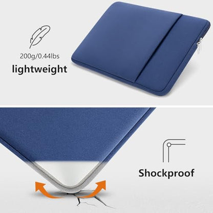 MicaYoung13-13.3 Inch Laptop Sleeve Case Padded Computer Protective Cover Bag Lightweight Shockproof Compatible with 13.3 inch Chromebook Notebook 14 inch MacBook Pro M1 M2 M3 (2021-2024), Navy Blue - color: Navy Blue, size: 13"-13.3"