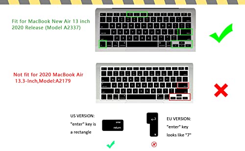HRH English US Keyboard Cover Skin for MacBook Air 13 A2337 2020 | M1 Chip Processor with Touch ID,Precise Fit,Dust Proof,Waterproof,Durable,Smooth Touch,Keyboard Accessories,Ombre Pink - color: Ombre pink