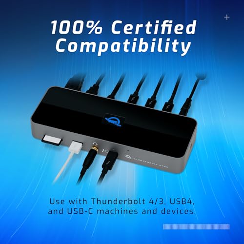 OWC 11-Port Thunderbolt Dock for Mac/PC with 96W PD and 3X Thunderbolt 4 | Thunderbolt 4 dock, 40Gb/s, 96W charging, 3x Thunderbolt 4, 3x USB A 10Gb/s, USB 2.0, 1GbE, SD UHS-II, 3.5mm audio - size: DOCK, style: Thunderbolt 4