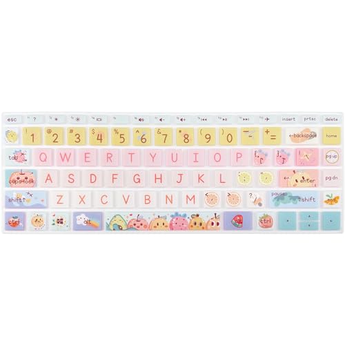 Keyboard Cover for HP 14" Laptop 2020 2019 2018,HP Pavilion x360 14M-BA 14M-CD 14M-DH 14-BA 14-BF 14-cm 14-CF 14-DF 14-DK 14-DS 14-DQ Series 14 Inch Protective Skin,Cute Fruits - color: Cute Fruits