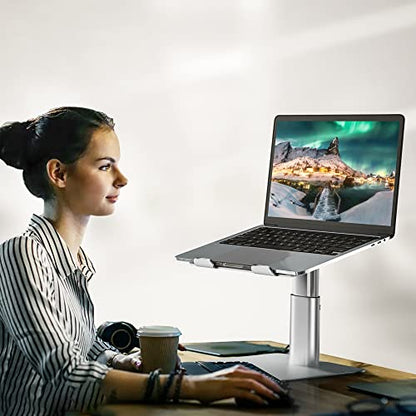 BESIGN LSX6N Laptop Stand, Ergonomic Adjustable Notebook Riser, Computer Holder, Laptop Mount Compatible with 10-15.6" Laptops, Silver - color: Silver, size: Sit Work(H5.90-9.44in)