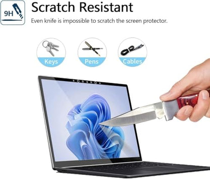Megoo ArmorShield Tempered Glass Screen Protector for Surface Laptop 6 15" | Scratch Resistant, Ultra Clear, Smooth Touch, Fingerprint Resistant; Also Fits Surface Laptop 5/4/3, 2-Pack - size: Laptop 3–6 15"