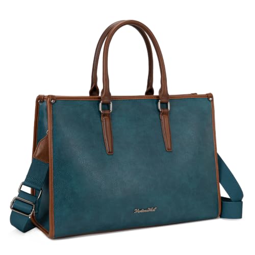 Montana West Laptop Tote Bag for Women 15.6 Inch Computer Bags Business Office Work Briefcase With Adjustable Shoulder Strap - color: Dark Blue
