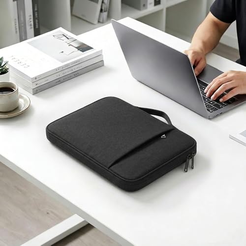 ProElife 13 Inch Laptop Sleeve for MacBook Neo, Retractable Handle, Black | Precision Fit, Soft Inner Lining Padded, Anti-Scratch, Extra Attached Pocket, Travel Carry Laptop Bag for Home Office - color: Black