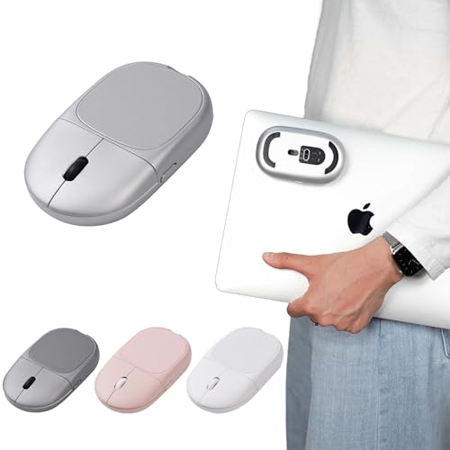 Magnito – Magnetic Wireless Bluetooth Mouse for MacBook, iPad, Laptop, Windows, Chrome OS, Linux – Compact & Portable, Slim, Lightweight, Quiet Clicks – The Best Travel Mouse (Silver) - color: Silver