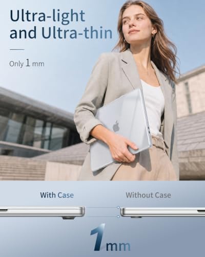 Glossy Clear Laptop Cover for MacBook Air 13 inch Case 2026-2022 | 13.6-in Mac M5 M4 M3 M2 Chip, Model A3449 A3240 A3113 A2681, Ultra Thin Hard Shell Protect from Scratches, Shiny Transparent - color: Crystal Clear, size: MacBook Air 13.6"