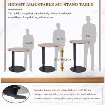 Large Creative Oval Laptop Table, Household Simple Standing Table, Height Adjustable Sofa Desk, Side Desk for Office Home Bedroom Use(Brown) - color: Brown
