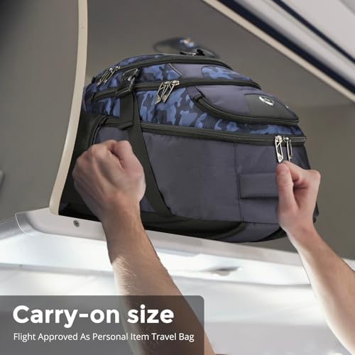 Swissdigital Design Laptop Backpack with USB Charging Port, Travel Backpack Fits 15.6 inches Computer, 31L College School Backpack for Men, Blue Camo | SD803-92 - color: Blue Camo
