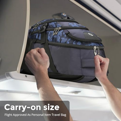 Swissdigital Design Laptop Backpack with USB Charging Port, Travel Backpack Fits 15.6 inches Computer, 31L College School Backpack for Men, Blue Camo | SD803-92 - color: Blue Camo