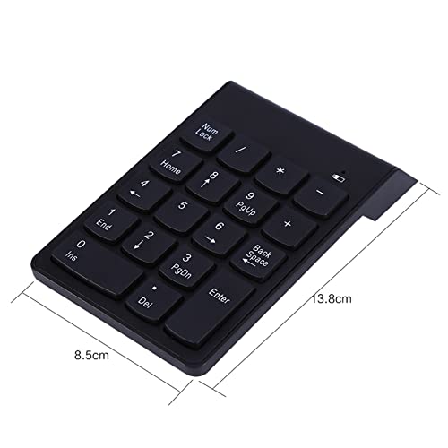 Wireless Numeric Keypad 2.4G | Compact & Portable, Auto Sleep Mode, 18 Keys for Laptop & PC, USB Receiver Included (Black)