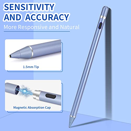 Active Stylus Pens for Touch Screens, Active Pencil Smart Digital Pens Fine Point Stylist Pen Compatible with iPhone iPad - color: blue
