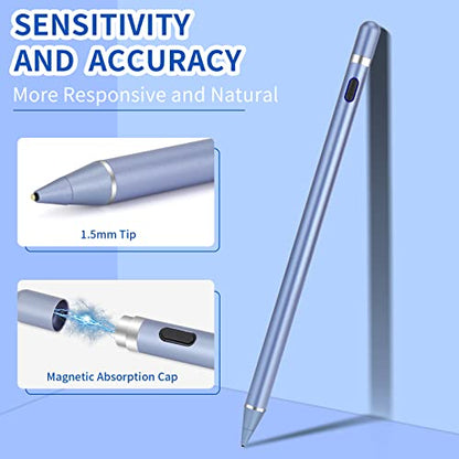 Active Stylus Pens for Touch Screens, Active Pencil Smart Digital Pens Fine Point Stylist Pen Compatible with iPhone iPad - color: blue