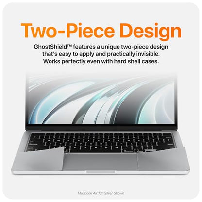 UPPERCASE GhostShield Premium Palm Rest Protector Skin Cover Set, Scratches and Wear Protection, Compatible with MacBook Air 15" 2024 2023 with M3/M2, A3114 A2941, Space Gray - color: Space Gray