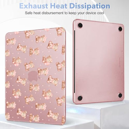 May Chen for MacBook Neo Case 13 inch 2026 | 100% Match Official Color | Pattern Printing, Anti-Crack & Scratch & Fingerprint | Protective Hard Shell Cases Laptop Model A3404 - Teddy Bears - color: Teddy bears