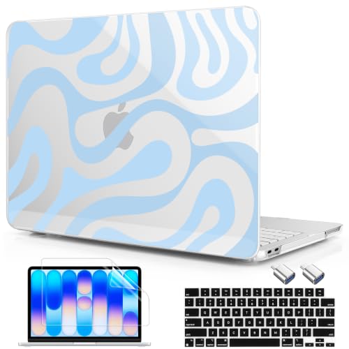 Compatible with MacBook Neo 13 inch (2026 Release A3404) (A18 Pro) with Liquid Retina Display, Printed Slim Protective Case with Screen Protector & Keybaord Cover, Swirling Texture - color: Swirling texture
