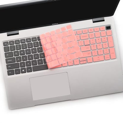 2 PCS Keyboard Cover Skin for 15.6 Inch Dell Latitude 3540 5520 5521 5540 5550, 15.6 Inch Dell Precision 3560 3561 3570 3571 3580 3581 3590 3591 Laptop Protective Keyboard Cover-Pink+Clear - color: Pink+Clear