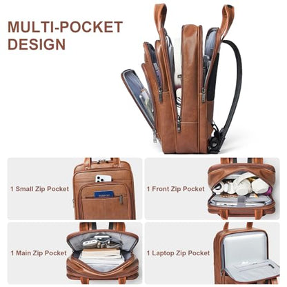 Shrrie 15.6" Laptop Backpack,Business Work Backpack Briefcase,Durable Computer Backpack for Office,Travel,College,Two-toned Brown - color: Two-toned Brown