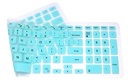 Elastic Silicone Keyboard Cover Skin for 15.6 inch Dell Inspiron 15 3000 & 5000 Series, 17.3 inch Dell Inspiron 17 5000 Series, Inspiron 15 i3541 i5566, Inspiron 17 i5749 Series Laptop (Mint Green) - color: Mint Green