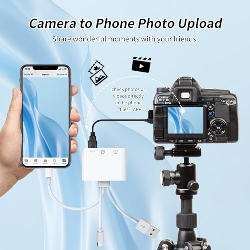 SD Card Reader for iPhone Sd Card Reader,USB-C&USB-A 3 in 3 Memory Card Reader, USB Sd Card Reader for iPhone 16/15/14/13, Ipad, Pc, Android, USB Support Sd/Xd/Ms/Tf Digital Camera Adapter. - size: 3IN3 SD Card Reader