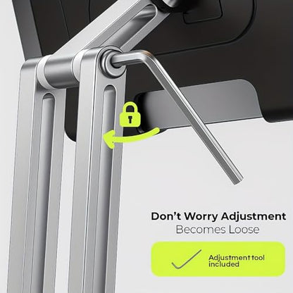 Adjustable Tablet Stand with Rotating Base & Folding Design, 360° Rotating Tablets, for iPad, Phone, Tablet, Laptop, Ergonomic Workspace, Sturdy Build