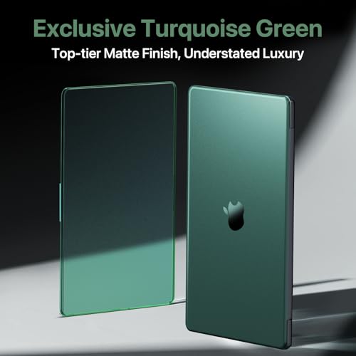 Soonjet for MacBook Pro 14 inch Case M5 M4 M3 M2 M1 Pro/Max 2026-2021 Cover | Green Clear Matte, Protective Hard Shell Laptop Cover, Ultra Thin, Anti Crack & Fingerprint, Scratch Resistant, Easy Snap on - color: Turquoise Green Clear
