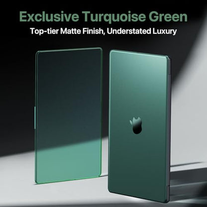 Soonjet for MacBook Pro 14 inch Case M5 M4 M3 M2 M1 Pro/Max 2026-2021 Cover | Green Clear Matte, Protective Hard Shell Laptop Cover, Ultra Thin, Anti Crack & Fingerprint, Scratch Resistant, Easy Snap on - color: Turquoise Green Clear