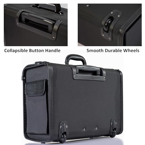 HAMMER ANVIL 19 Wheeled Briefcase Rolling Case Sales Sample Pilot Lawyer Attache - color: Black Ballistic Nylon