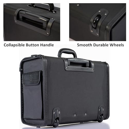 HAMMER ANVIL 19 Wheeled Briefcase Rolling Case Sales Sample Pilot Lawyer Attache - color: Black Ballistic Nylon
