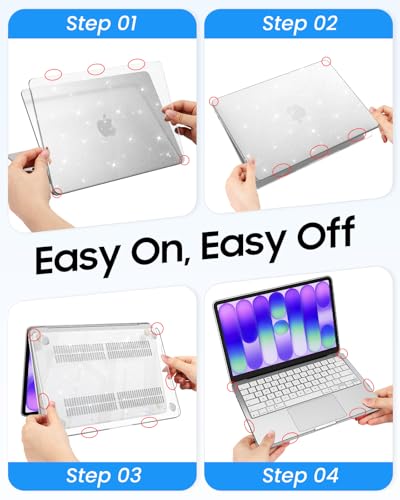 Fintie Case for MacBook Neo 13 Inch with Keyboard Skin & Screen Protector | 2026 A3404, Snap-On Design, Slim Fit, Hard Shell Cover, Glitter Blush - color: Glitter Clear