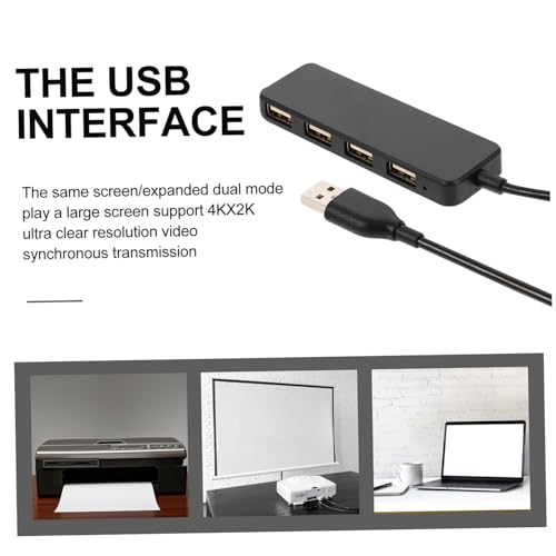 Angoily 4-Port USB 2.0 Hub Splitter Adapter for Laptops and Desktops Ultra-Thin Design High-Speed Data Transfer Compatible Multiple Devices