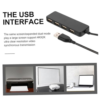Angoily 4-Port USB 2.0 Hub Splitter Adapter for Laptops and Desktops Ultra-Thin Design High-Speed Data Transfer Compatible Multiple Devices