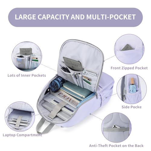 MAXTOP Deep Storage Laptop Backpack Business Anti-theft Backpacks[Water Resistant] College Computer Bookbag Fits 16 Inch Laptop - color: Gradient Purple, size: 15.6 inch, style: Daypack Backpacks
